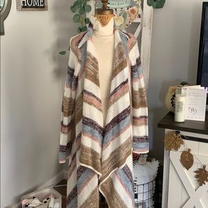 Striped Open Sweater